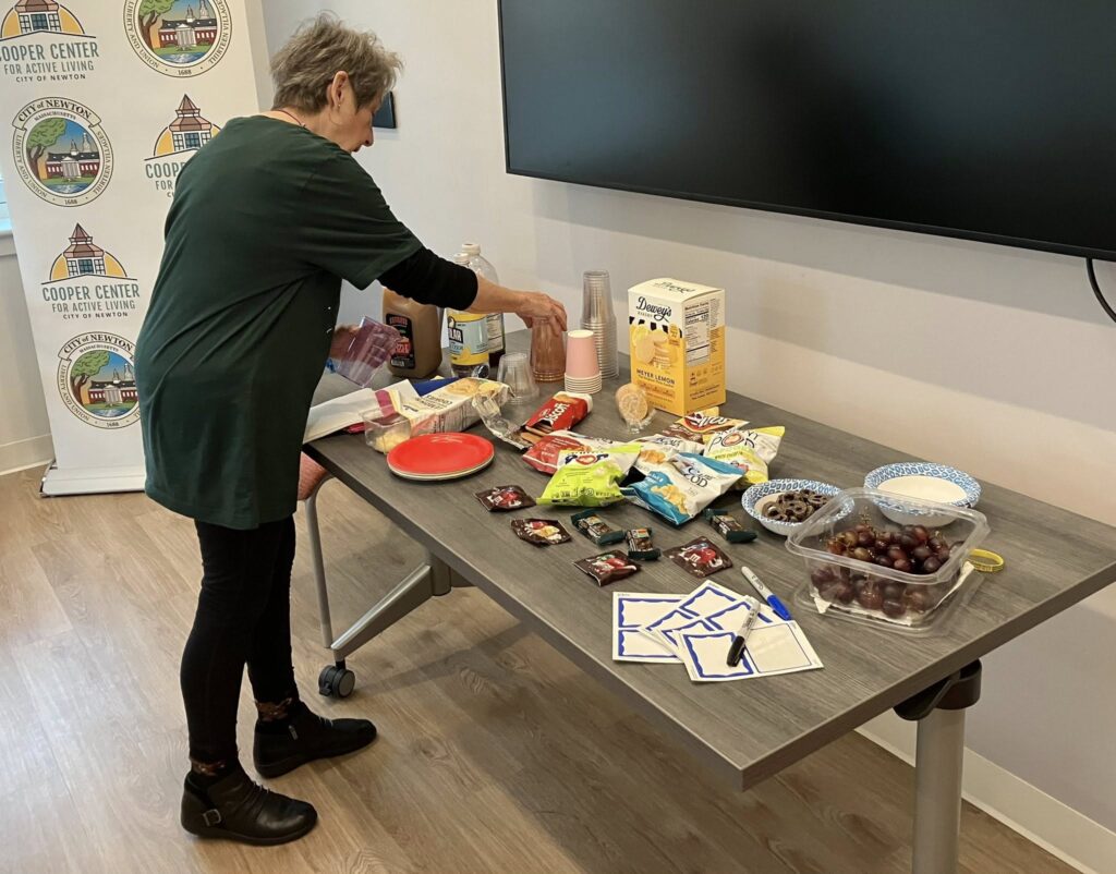 member visits snack table